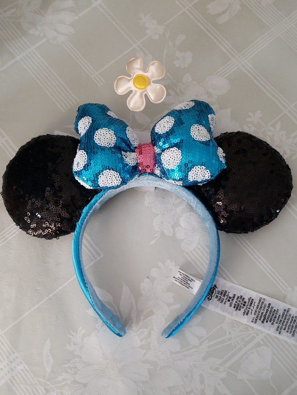 Disney Parks Minnie Mouse Timeless Flower Polka Dot Ear Headband NWT